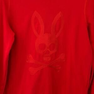 Psycho Bunny Red Embroidered Crewneck Sweatshirt Streetwear XXS